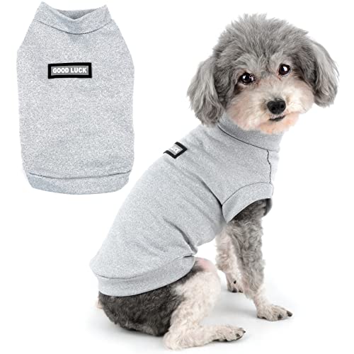 Zunea Kleine Hunde Shirts Schnell Trocknen Sommer T-Shirts Kühlende Welpenkleidung Weiche Ärmellose Weste Tank Top Atmungsaktiv Dehnbar Chihuahua Bekleidung Sonnenschutz für Heißes Wetter Hellgrau XXL von Zunea