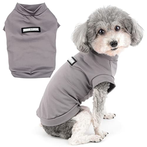 Zunea Kleine Hunde Shirts Schnell Trocknen Sommer T-Shirts Kühlende Welpenkleidung Weiche Ärmellose Weste Tank Top Atmungsaktiv Dehnbar Chihuahua Sonnenschutz Heißes Wetter Bekleidung Dunkelgrau XXL von Zunea