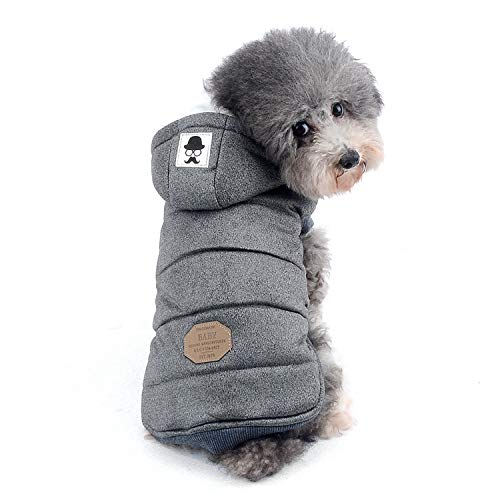 Zunea Hunde Wintermantel für Kleine Hunde Weich Fleece Winterjacken Kapuzenpullis Winddicht Welpenmantel Weste Chihuahua Hundekleidung Katzen Bekleidung für Kaltes Wetter Grau M von Zunea