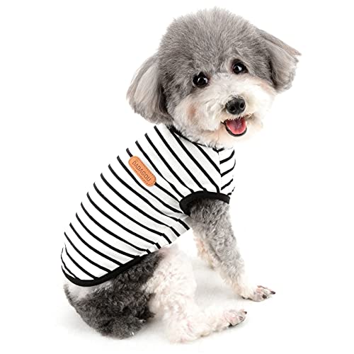 Zunea Sommer-Hunde-Shirts für Kleine Hunde Gestreifte Atmungsaktive Weste T-Shirts Weiche Baumwolle Welpen Kleidung Haustier Katzen Ärmelloses Tank Top Chihuahua Basic Tee Shirt Bekleidung Schwarz XS Zunea Sommer-Hunde-Shirts für Kleine Hunde Gestreifte Atmungsaktive Weste T-Shirts Weiche Baumwolle Welpen Kleidung Haustier Katzen Ärmelloses Tank Top Chihuahua Basic Tee Shirt Bekleidung Schwarz XS von Zunea