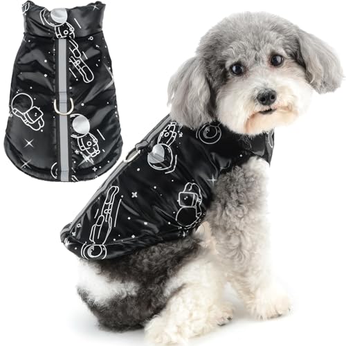 Zunea Wasserdichte Hundejacke Mantel für kleine Hunde Junge weich warm Winter Fleece gefüttert Welpenkleidung mit D-Ring reflektierend kaltes Wetter Puffer Jacke Schneeanzug winddicht Haustier von Zunea