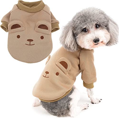 Zunea Hunde Wintermäntel für Kleine Hunde Welpen Pullover Sweater Kleidung Weich Warm Hundejacken Haustier Kaltes Wetter Bekleidung Mantel für Chihuahua Yorkie Braun M von Zunea