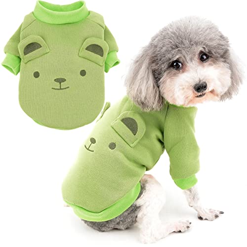 Zunea Hunde Wintermäntel für Kleine Hunde Welpen Pullover Sweater Kleidung Weich Warm Hundejacken Haustier Kaltes Wetter Bekleidung Mantel für Chihuahua Yorkie Grün M von Zunea