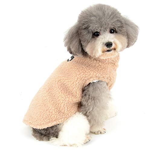 Zunea Wintermantel für kleine Hunde Warm Fleece Hundejacken Welpen Kapuzenpullis Hundekleidung Haustier Kleidung für Chihuahua Katzen Puppia Braun L von Zunea