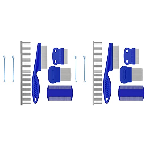 Zunedhys 14 Stück Tränenfleckentferner Kamm Doppelseitiger Hundeaugenkamm Pinsel Hundeflohkämme Doppelkopfkamm Mehrzweckwerkzeug von Zunedhys