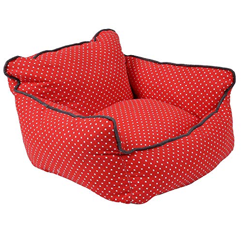 Zunedhys Rotes Bequemes Haustier Hunde Bett Schlaf Warme TeddybäR Katze Welpen Sofa Haus Matten Fall Winter Warme Hunde HüTte Waschbar von Zunedhys