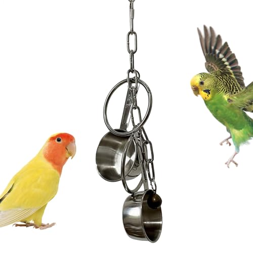 Bird Bell - Hänge Bell -Ornamente, Vogelkauspielzeug | Edelstahl Kleines Vogelspielzeug Mit Süßem Geräusch, Vogelkäfigglocke, Schwung Vögel Spielzeugzubehör, Vogelfutterglock von Zunetsutock