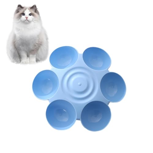 Blumenförmige Haustierschale, Nicht -Slip -Food -Grade 6 Gitter Haustier Fütterungsbogen, sicher, langlebig, Blütenblätter Design Pet Bowl für Innenkatzen - fördert eine bessere Verdauung, für mehrere von Zunetsutock