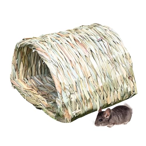 Zunetsutock Bunny House | Hamster Hideaway Bett | Geräumiger Heutunnel, Reedgraskau -Spielzeughilfe für Innen- und Außenbereiche, Igel, Meerschweinchen, kleine Tiere von Zunetsutock