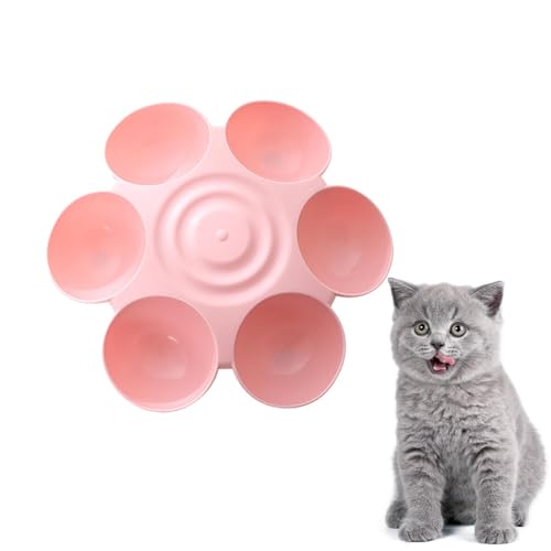 Katzenschalen - Multiple Cat Feeder Bowl mit 6 Katzenschalen - sicher, langlebig, Blütenblätter Design Pet Bowl für Innenkatzen - fördert eine bessere Verdauung für mehrere Katzen von Zunetsutock