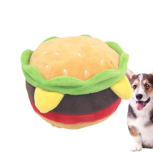 Pet Squeaky Hamburger Spielzeug, Simulation Französisch Pommes Weiche Plüschspielzeug, Schallspielzeug für Welpenmolar und Zähnereinigung, kaues Quietschspielzeug für Hund, Katze und Kaninchen von Zunetsutock