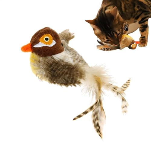 Zunetsutock Katzen Interactive Toy Bird, simuliertes Chirping Bird Cat Plüschspielzeug | Kätzchen Übung Spielzeug Tabletop Realistisches Ornament für Wohnzimmer, Bauernhaus, Hinterhof von Zunetsutock