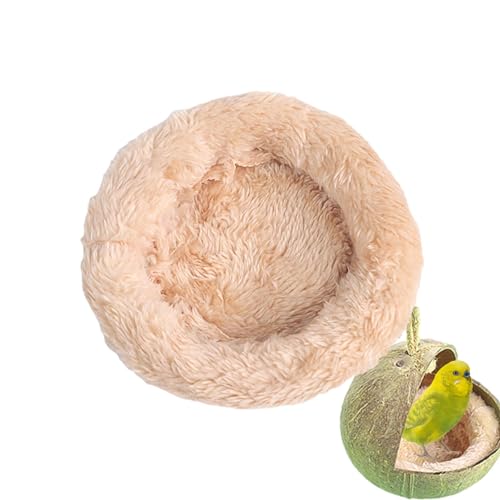 Zunetsutock warmes Nest, Kokosnussschalennest Baumwollwinter warmes Pad | Bird Sleeping Tool mit verdickter Kante für Lovebird, Wellensittich, Sittich, Cockatiel und Conure von Zunetsutock