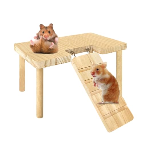 Escaliers pour hamsters - Accessoire de cage en bois pour grimper et jouer | Jouet d'escalade avec plateforme, idéal pour hamsters, gerbilles et souris, stimule l'exercice et l'agilité, parfait von Zunishaone