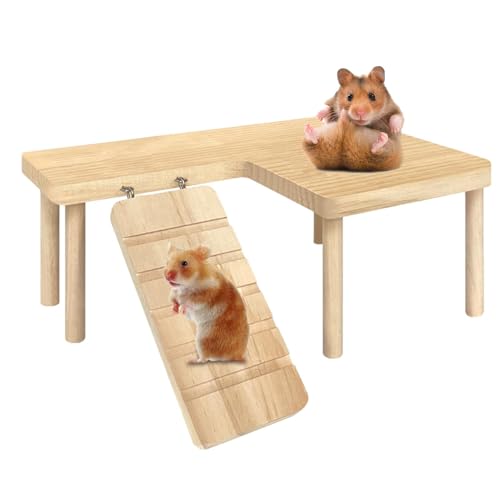 Escaliers à Plate-Forme de jouet Pour Hamster | Échelle en Bois naturelle Pour grimper, Sauter et Explorer | Accessoire de cage Pour Hamster, Souris et Gerbille, favorise l’activité Physique, von Zunishaone