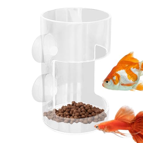 Zunishaone Aquarium -Fütterungsrohr, Fischtank -Fütterungsrohr,Fischröhrchen -Lebensmittelspender mit Saugnapfbecher | Clear Tably Foodhalter, Shrimp Tank Accessoires, Fütterungsmittel, Verhindern von von Zunishaone