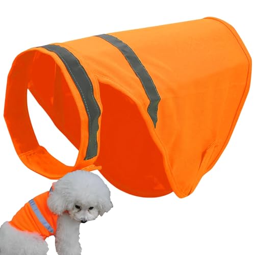 Zunishaone Hunde-Sicherheitsweste – Fluoreszierende orangefarbene Sichtweste, atmungsaktiv und verstellbar | Bequemes und leichtes Haustierzubehör, sicheres Gehen von Zunishaone