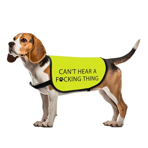 Deaf Dog Jacket Vest Can Not Hear A F Thing Hundegeschirr Hohe Sichtbarkeit Slogan Weste (Can't Hear) von Zuo Bao