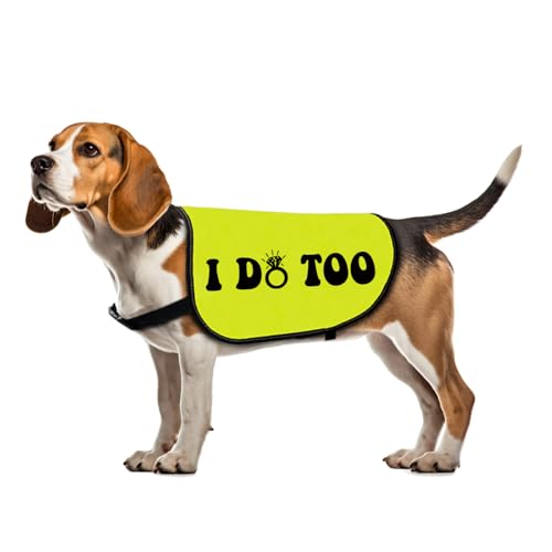 Hundejacke für Hochzeit, Aufschrift "I Do Too Dog", Blumenmuster, Hunde-Shirt, Hochzeitsgeschenk, Verlobungsgeschenk, Geschenk für Hunde (I Do Too Large) von Zuo Bao