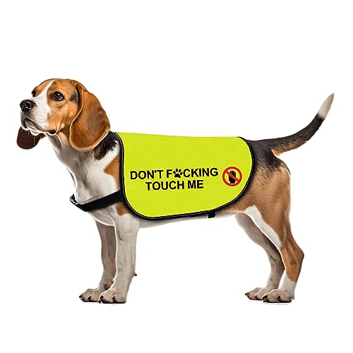 Hundeweste mit lustigem Slogan "Don't F Touch Me", Warnweste für Hunde, Größe L von Zuo Bao