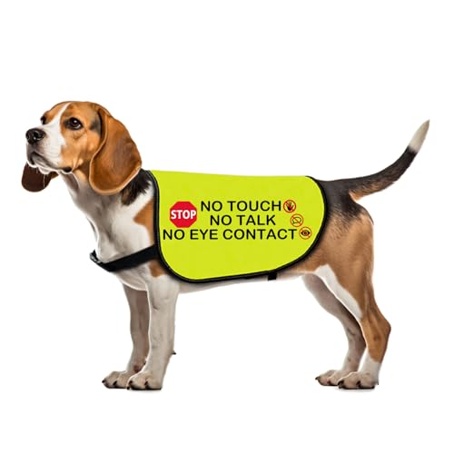 Lustige Hundejacke mit Aufschrift "No Touch No Talk No Eye Contact", Geschenk für soziale Distanzierung (kein Augenkontakt, Größe L) von Zuo Bao