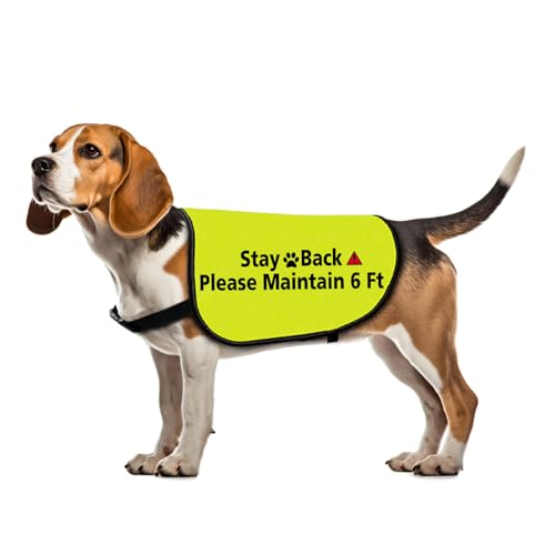 Social Distancing Hundejacke Weste Stay Back Please Maintain 1,8 m Hund Slogan Weste für Haustiere (Stay Back-Medium) von Zuo Bao