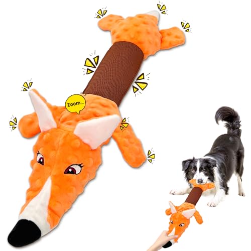 Zuykjeagle Großes langlebiges Hundespielzeug, quietschendes Hundespielzeug mit Krepppapier, interaktives Plüschspielzeug, geeignet für kleine, mittelgroße und große Hunderassen von Zuykjeagle