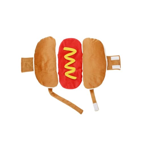 Halloween-Kostüme für Hunde,Hot Dog Burger Haustierkleidung | Welpen-Outfit, lustige Taco-Kleidung, Cosplay-Outfit für kleine mittelgroße Hunde und Katzen von Zvn Zojne