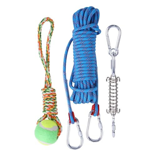 Hundeseilspielzeug – Federstangen-Hundeseilspielzeug | Interaktiver Pull-Tug-Muskelaufbau | Hundeschleppseil | Interaktives Quietschspielzeug | Muscle Builder Spring Pole Hundeseil Für Kleine Mittelgr von Zvn Zojne