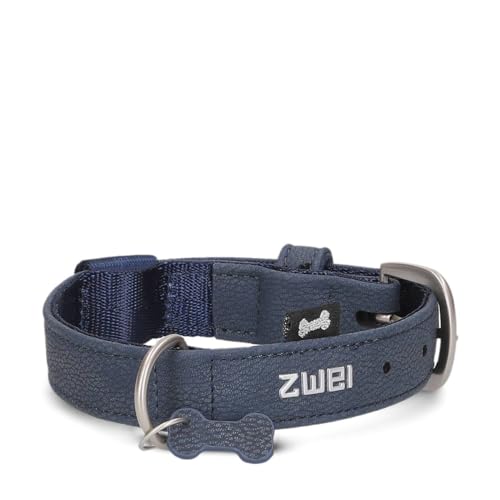 ZWEI Hundehalsband Leo LE10 aus hochwertigem Kunstleder, Elegantes Halsband verstellbar für kleine & mittelgroße Hunde mit Halsumfang von 28-38 cm, viele Farben von Zwei