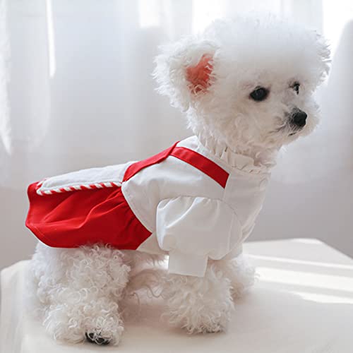 Zxfdsfdbnm Kleine Hundekleider Katzenkostüm Rote Kleidung Rotes Kleid Partyanzug Modisches Outfit Für Hunde Welpen Atmungsaktives Kleid von Zxfdsfdbnm