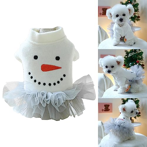 Zxfdsfdbnm Winter Weihnachten Schneemann Muster Haustier Katze Hunde Rock Warm Halten Kleid Für Kleine Hunde Haustier Rock Winter Walking Kleidung von Zxfdsfdbnm