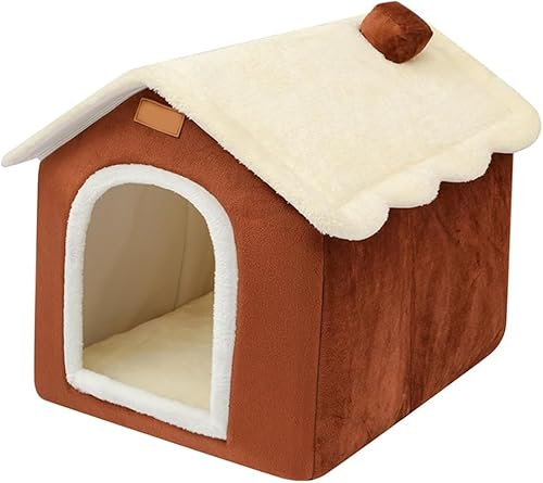 Zxioral Hundehaus für den Innenbereich, Memory-Schwamm, faltbare Hundehütte, Bettmatte mit Kissen für kleine, mittelgroße und große Hunde und Katzen, Winter, warmes Katzennest, Welpenhöhle, Sofa, von Zxioral