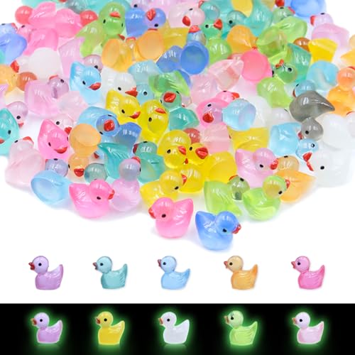 Zyluniy mini Enten, 150 stück leuchten im Dunkeln kleine Enten kleine Figuren Mini Harz Ente für Puppenhaus-Dekoration, Mikro-Feengarten, Landschaft, Aquarium, DIY Zyluniy mini Enten, 150 stück leuchten im Dunkeln kleine Enten kleine Figuren Mini Harz Ente für Puppenhaus-Dekoration, Mikro-Feengarten, Landschaft, Aquarium, DIY von Zyluniy