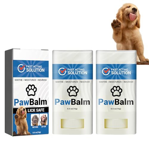 Zynewa Paw Balm 2 Stück Pfotenbalsam Hund Pfotenpflege Pfotenbutter Natürliche Pflege als Stick Pfotenbalsam Stick für Hund Katze Natürlich gegen trockene rissige Pfoten von Zynewa