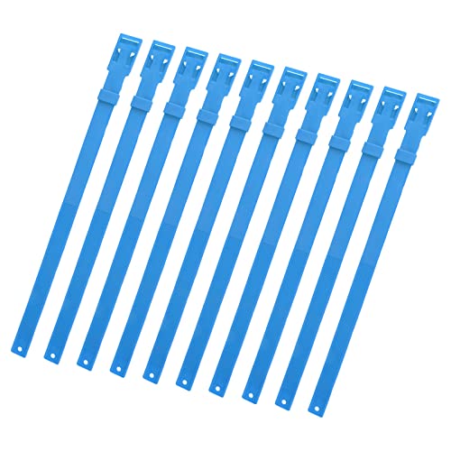 10PCS Ziegenhalsband PU 23 Zoll Verstellbares Viehhalsband für Nutztiere Kuh Pferd Schaf (Blau) von Zyyini