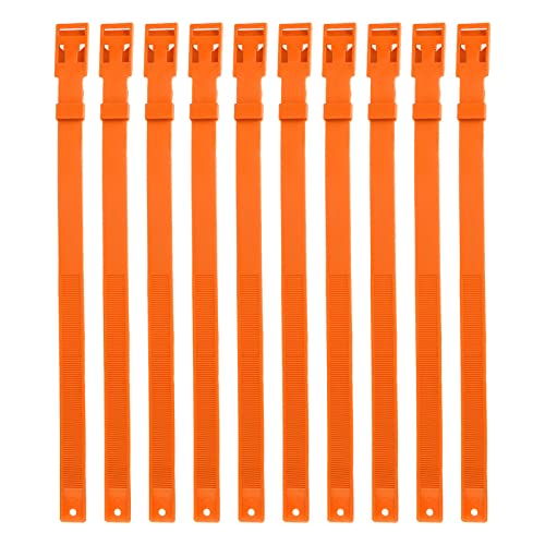 10PCS Ziegenhalsband PU 23 Zoll Verstellbares Viehhalsband für Nutztiere Kuh Pferd Schaf (Orange) von Zyyini