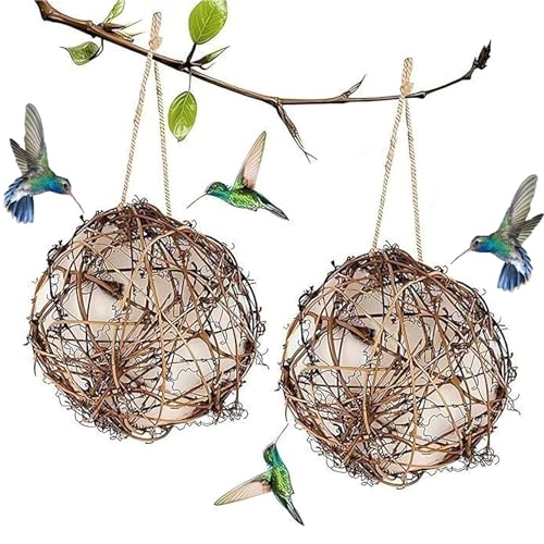 Handgefertigtes Vogelhaus und Vogelhaus-Materialien, Kolibri-Nistmaterialien, 2024 neues Outdoor-Wildvogel-Nestball-Material, Geschenk für Naturliebhaber (10,2 cm) von Zzlkun