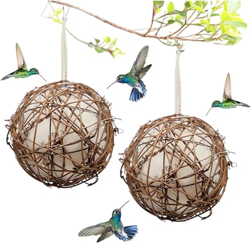 Handgefertigtes Vogelhaus und Vogelhaus-Materialien, Kolibri-Nistmaterialien, 2024 neues Outdoor-Wildvogel-Nestball-Material, Geschenk für Naturliebhaber (12 cm) von Zzlkun