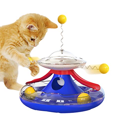 2 in 1 Roller Ball Track Toy Cat Treat Dispenser Interactive Cat Toys for Indoor Cats Kitten Interactive Toys Dispensing Slow Feeder for Training Exercise Play Games von a-r