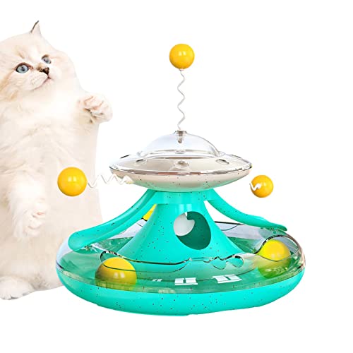 2 in 1 Roller Ball Track Toy Cat Treat Dispenser Interactive Cat Toys for Indoor Cats Kitten Interactive Toys Dispensing Slow Feeder for Training Exercise Play Games von a-r