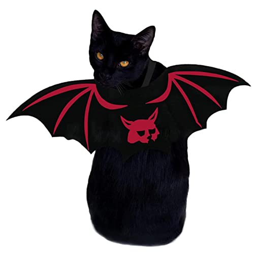 Niedliches Haustier, Katze, Fledermausflügel, Katzen-Outfit, Halloween-Katzenkostüme, weicher Filz, verstellbares Haustier-Kostüm für Halloween-Partys, Haustier-Maskerade-Partys, Requisitenfotos von a-r