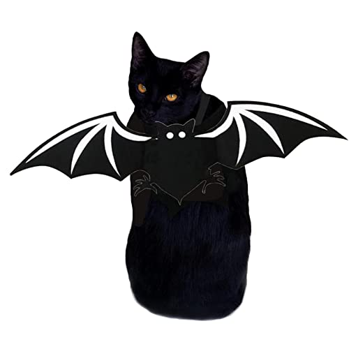 Niedliches Haustier, Katze, Fledermausflügel, Katzen-Outfit, Halloween-Katzenkostüme, weicher Filz, verstellbares Haustier-Kostüm für Halloween-Partys, Haustier-Maskerade-Partys, Requisitenfotos von a-r