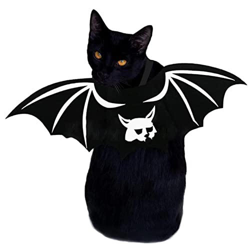 Niedliches Haustier, Katze, Fledermausflügel, Katzen-Outfit, Halloween-Katzenkostüme, weicher Filz, verstellbares Haustier-Kostüm für Halloween-Partys, Haustier-Maskerade-Partys, Requisitenfotos von a-r