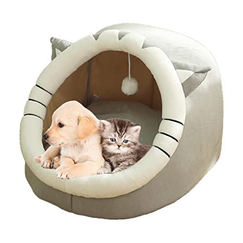 Pet Bed House Halboffenes Katzenbett für Hauskatzen oder kleine Hunde Katzenzelt mit herausnehmbarem, waschbarem, gepolstertem Welpen-Kätzchen-Kaninchen-rutschfestem, wasserabweisendem Boden von a-r