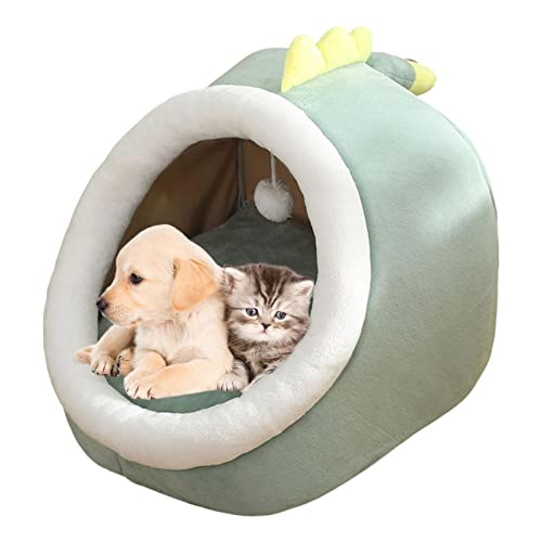 Pet Bed House Halboffenes Katzenbett für Hauskatzen oder kleine Hunde Katzenzelt mit herausnehmbarem, waschbarem, gepolstertem Welpen-Kätzchen-Kaninchen-rutschfestem, wasserabweisendem Boden von a-r