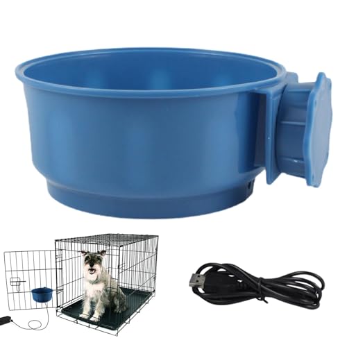 Beheizter Futternapf für Katzen, 600 ml, USB, 10 W, Futternapf für Hunde, baumelnder Futternapf für kaltes Wetter, blauer Wassernapf für , Winter von acime