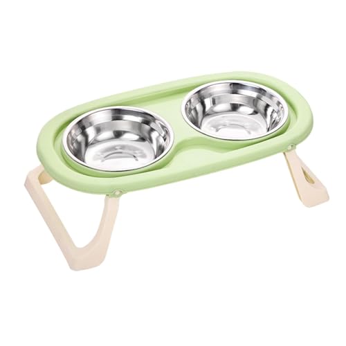 Pet Feeder Bowl - Flexible Höhe Katzenfutterschüssel, Einstellbare Höhe Haustier Näpfe | Edelstahl Katzen Feeder, Doppelte Höhe Katzennapf, Spritzwassergeschützter Futternapf für Hund, von acime