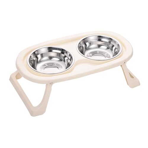 Dual Pet Feeder Bowl - Flexible Höhe Katzenfutterschüssel, Einstellbare Höhe Haustier Näpfe | Dual Edelstahl Katzen Feeder, Doppelte Höhe Katzennapf, Spritzwassergeschützter Futternapf für Hund, von acime