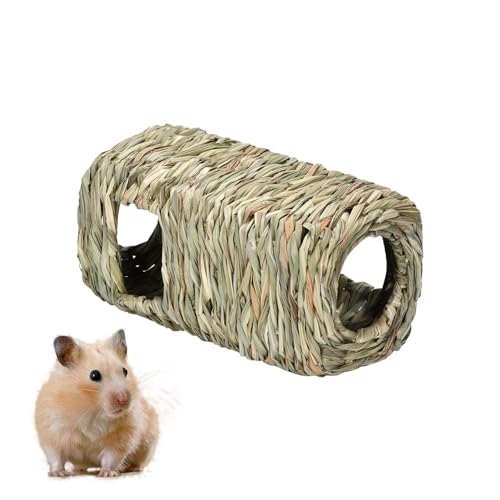 acime Hamster-Grashaus, gewebtes Gras, Versteck für Haustiere, Kauspielzeug, natürliches Heu, handgefertigtes Aktivitätszentrum, Nest für Rennmäuse, Meerschweinchen, Kleintiere von acime